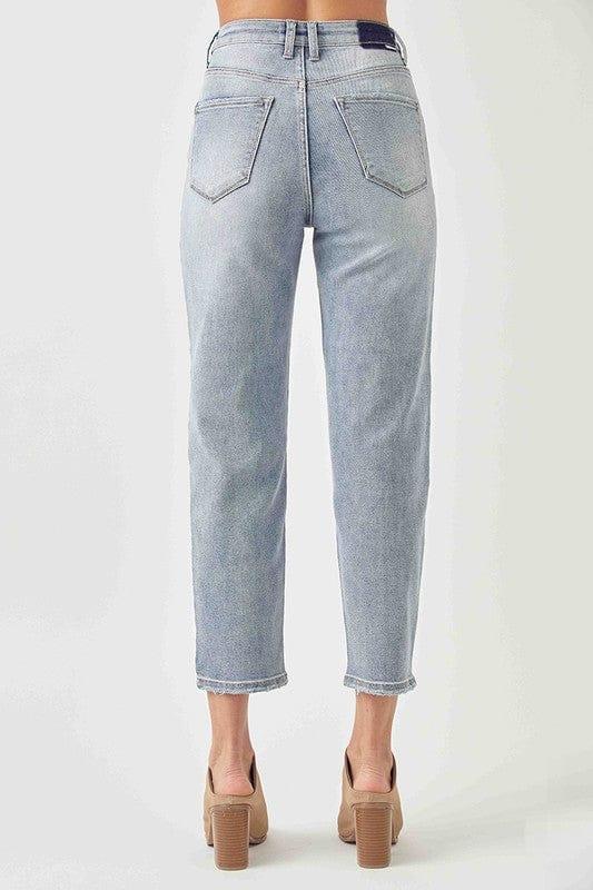 Risen Jeans- high rise mom jean in light wash - Esme and Elodie