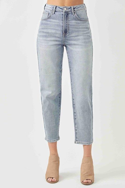 Risen Jeans- high rise mom jean in light wash - Esme and Elodie