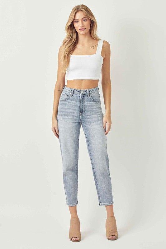 Risen Jeans- high rise mom jean in light wash - Esme and Elodie