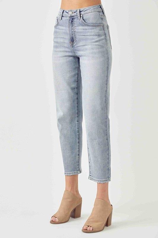 Risen Jeans- high rise mom jean in light wash - Esme and Elodie