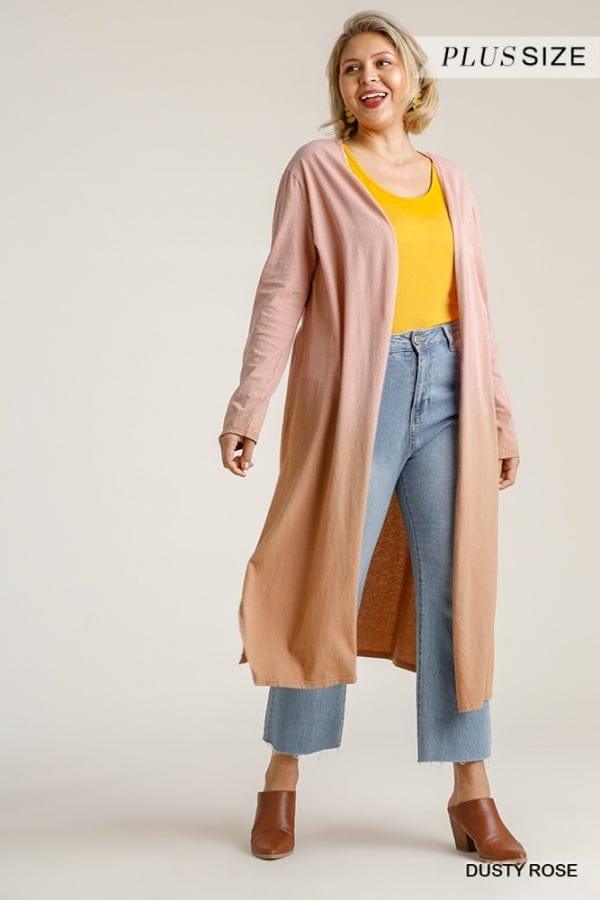 Rose Sunset- plus size rose ombre duster - Esme and Elodie