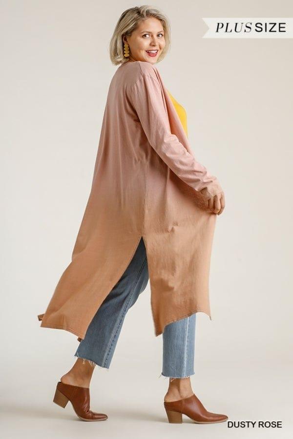 Rose Sunset- plus size rose ombre duster - Esme and Elodie