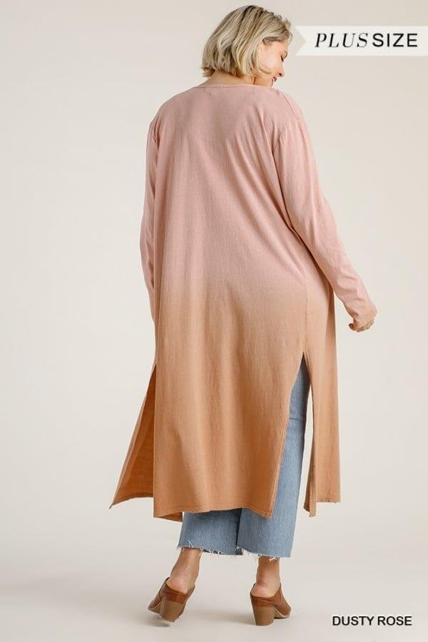 Rose Sunset- plus size rose ombre duster - Esme and Elodie