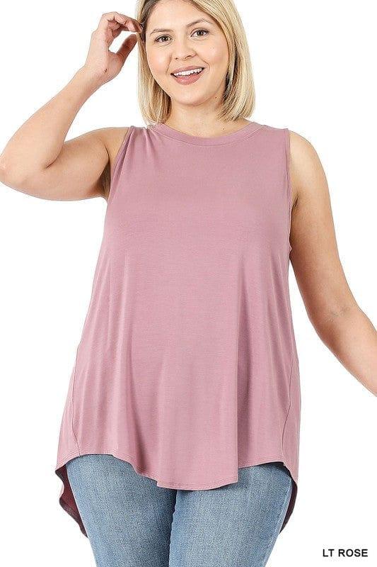 Round Neck Softest Sleeveless Top in Rose - Esme and Elodie