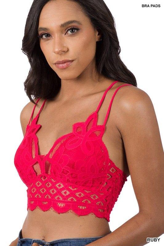 Ruby Lace Bralette- Adjustable Straps - Esme and Elodie