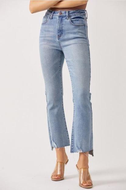 Rylen- womens high rise flare cut jeans - Esme and Elodie