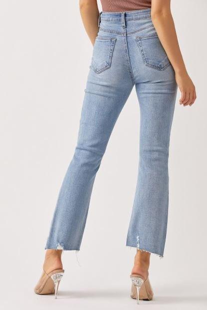 Rylen- womens high rise flare cut jeans - Esme and Elodie