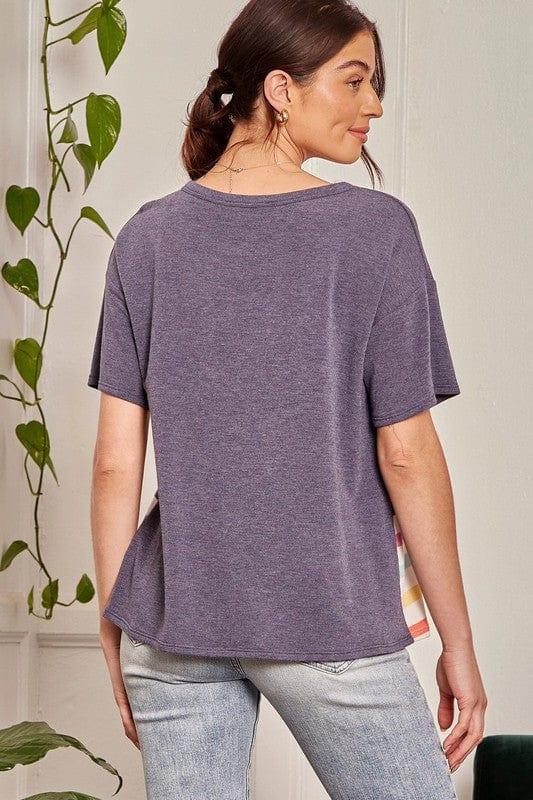 Seasons Change- multicolored striped top with round neckline - Esme and Elodie