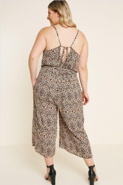 Shake Shake- Plus size belted leopard jumpsuit - Esme and Elodie
