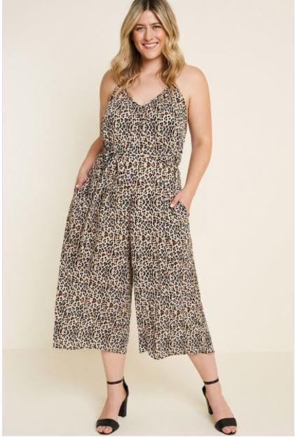 Shake Shake- Plus size belted leopard jumpsuit - Esme and Elodie