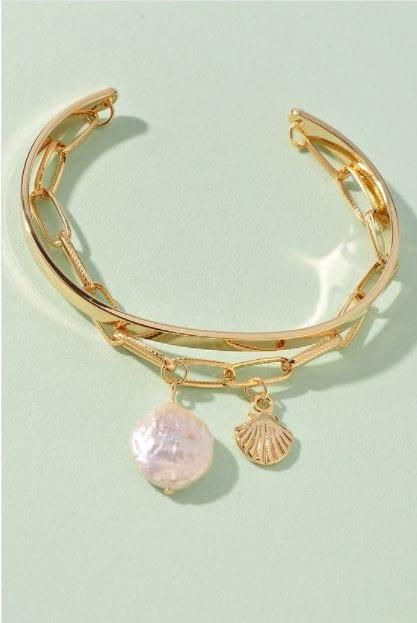 Shell- layered chain bracelet - Esme and Elodie