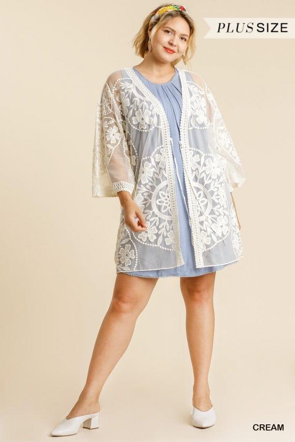 Sherie Baby- floral lace open front kimono with tie waist swimsuit coverup - Esme and Elodie