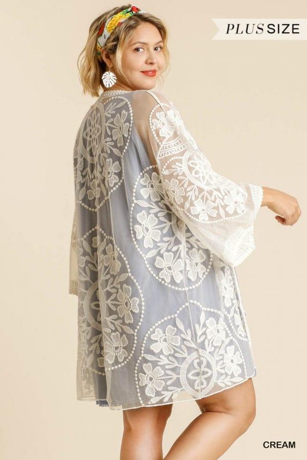 Sherie Baby- floral lace open front kimono with tie waist swimsuit coverup - Esme and Elodie
