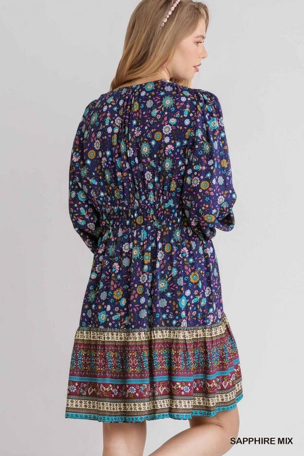 She's all I Need- Women's bohemian printed mini dress - Esme and Elodie