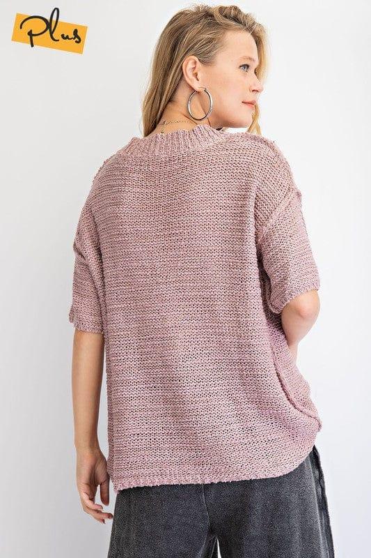 Short Sleeve sweater in Mauve by Easel - Esme and Elodie