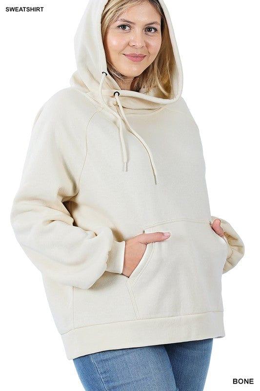 Women's Side tie hoodie sweatshirt in Bone - Esme and Elodie