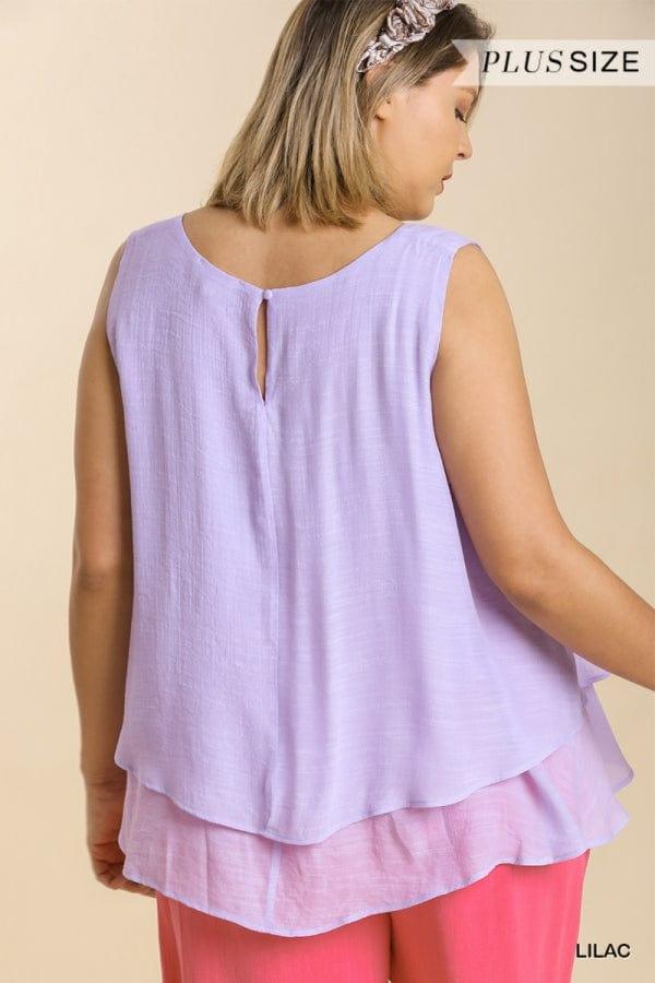 Sleeveless layered tank in lilac - Esme and Elodie