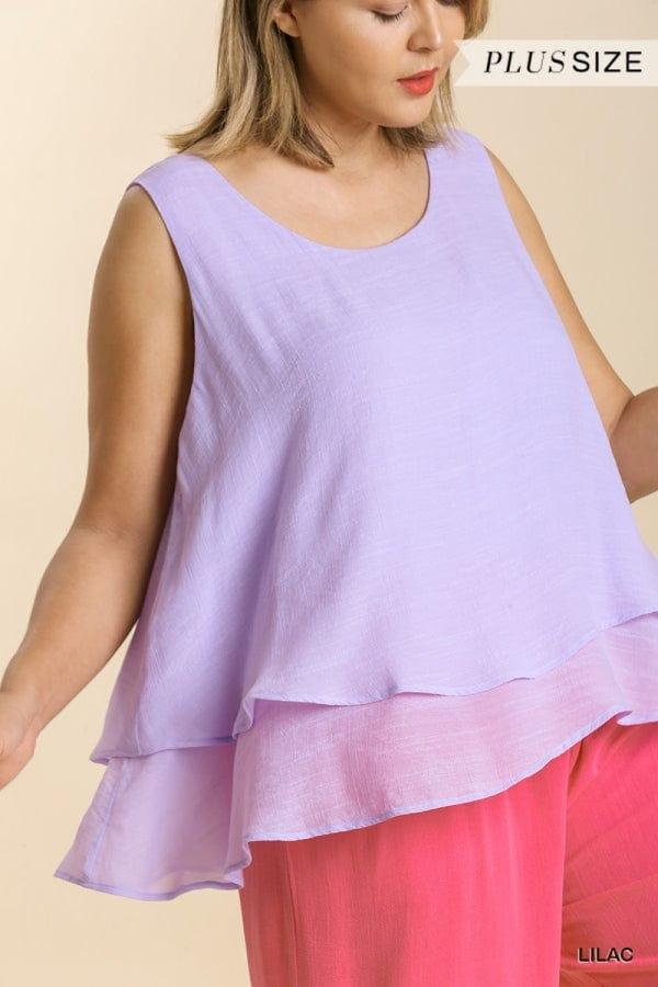 Sleeveless layered tank in lilac - Esme and Elodie