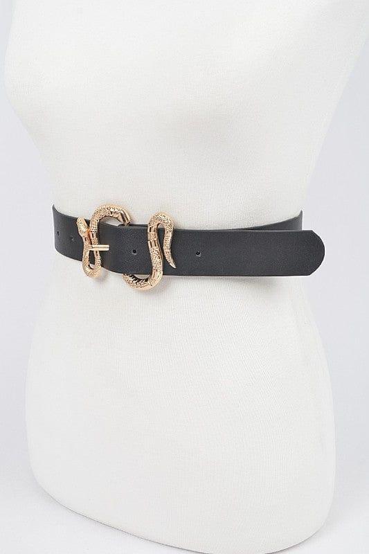 Snake Charmer womens belt with snake buckle - Esme and Elodie