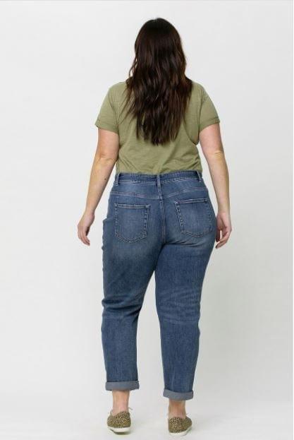 Solei- plus size cuffed boyfriend jean - Esme and Elodie