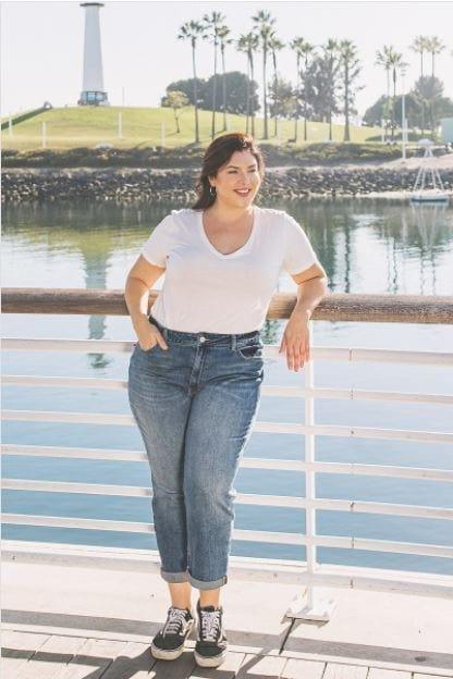 Solei- plus size cuffed boyfriend jean - Esme and Elodie