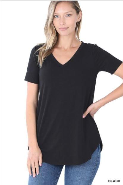 Women's Staple T- best selling T-shirt BLACK - Esme and Elodie