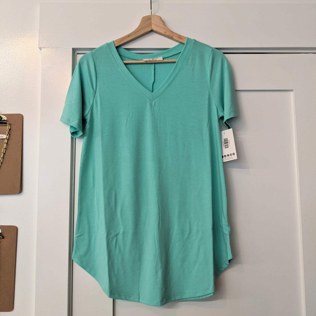 Staple T- best selling womens and plus size t-shirt In Aqua - Esme and Elodie