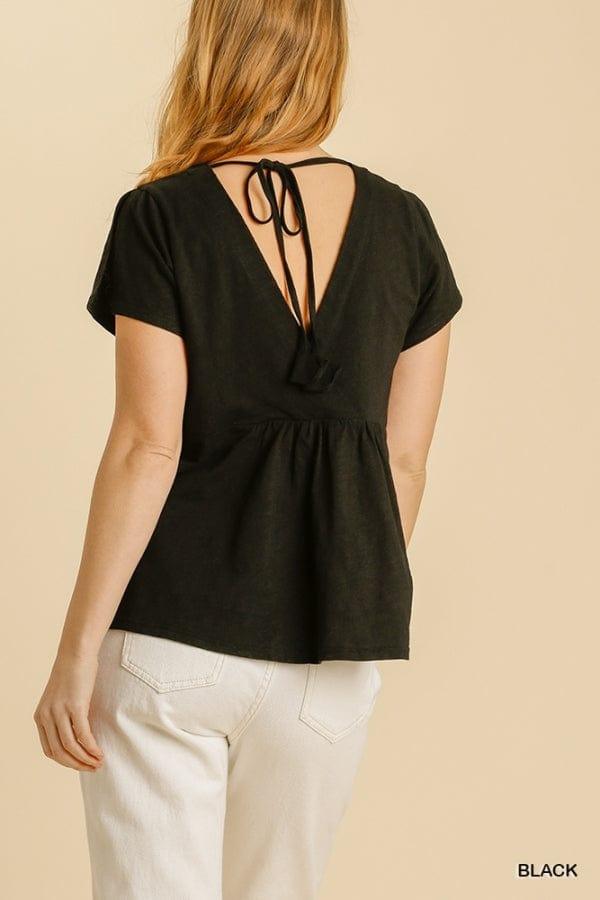 Stay with me- split detail on sleeve babydoll top - Esme and Elodie
