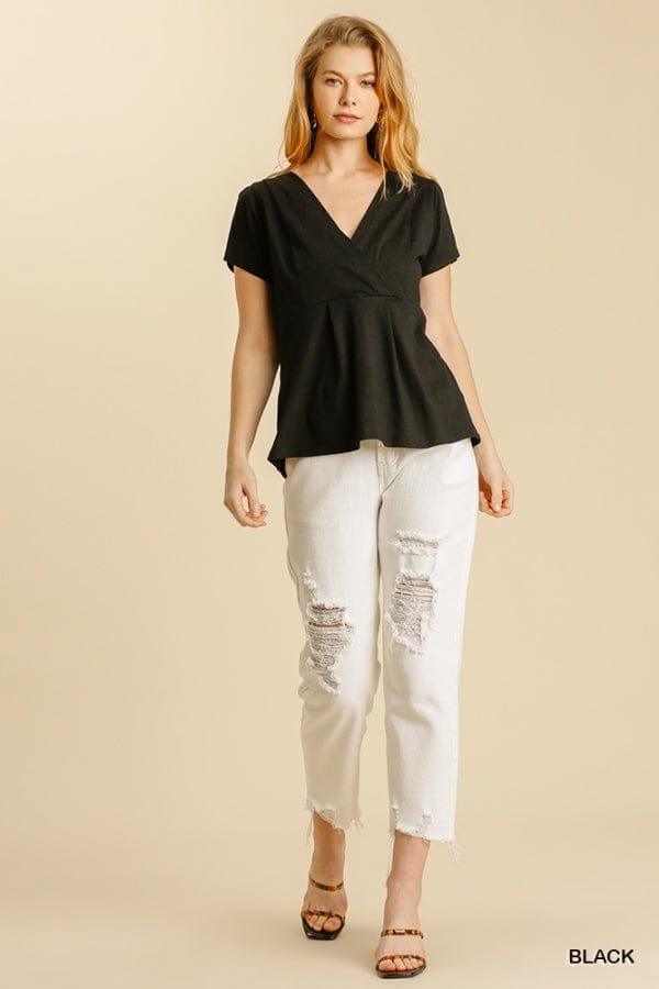 Stay with me- split detail on sleeve babydoll top - Esme and Elodie