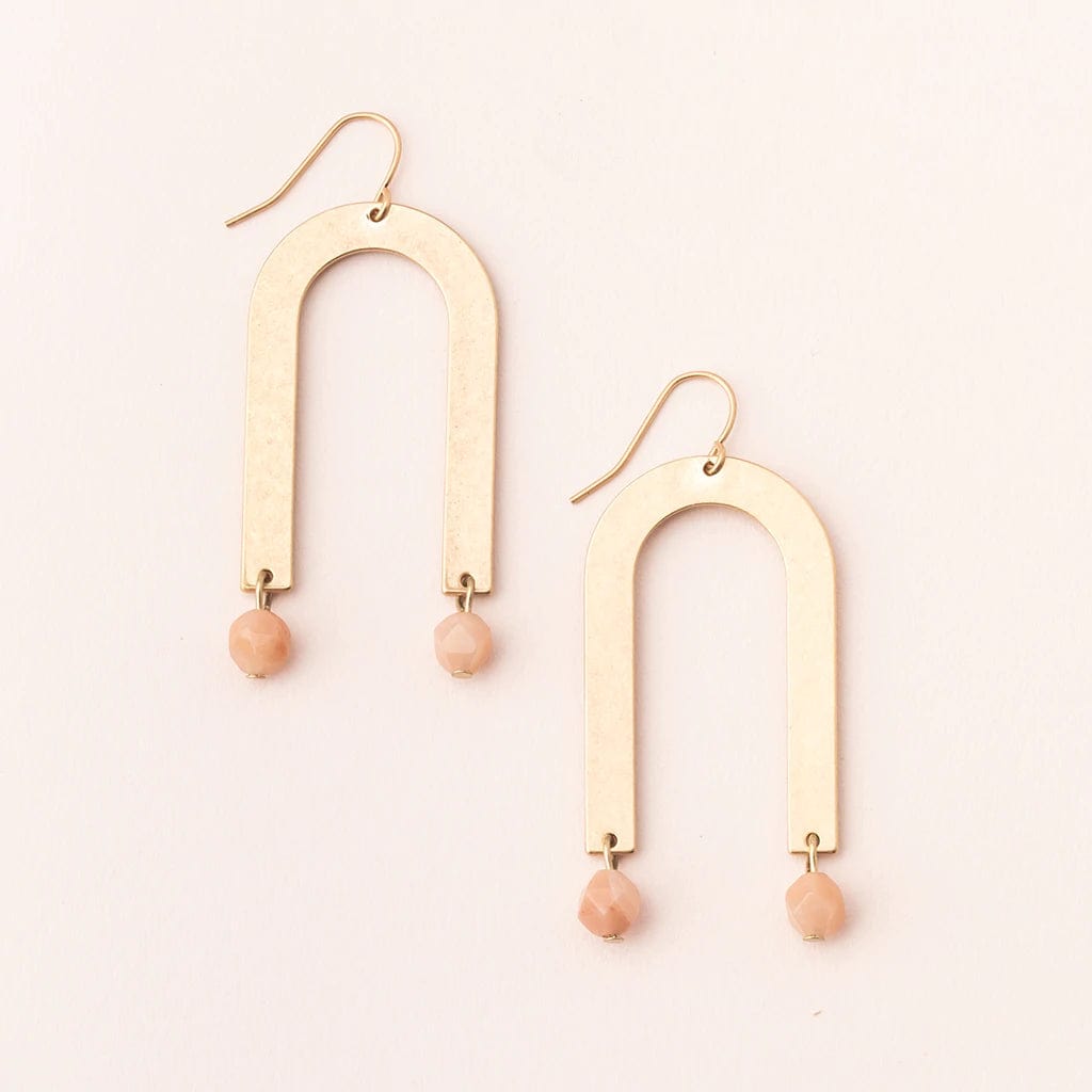 Stone Arches Earring - Sunstone/Gold - Esme and Elodie