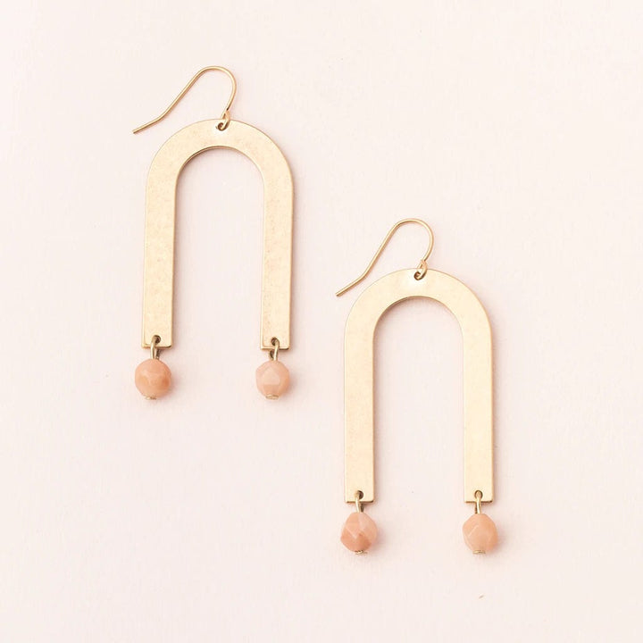 Stone Arches Earring - Sunstone/Gold - Esme and Elodie
