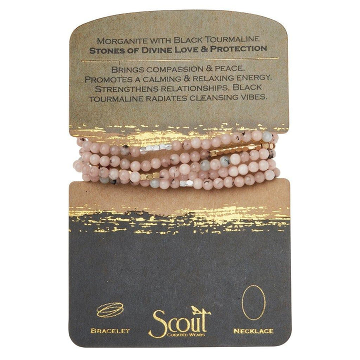 Stone Wrap: Morganite/Black Tourmaline - Stones of Divine Love & Protection - Esme and Elodie