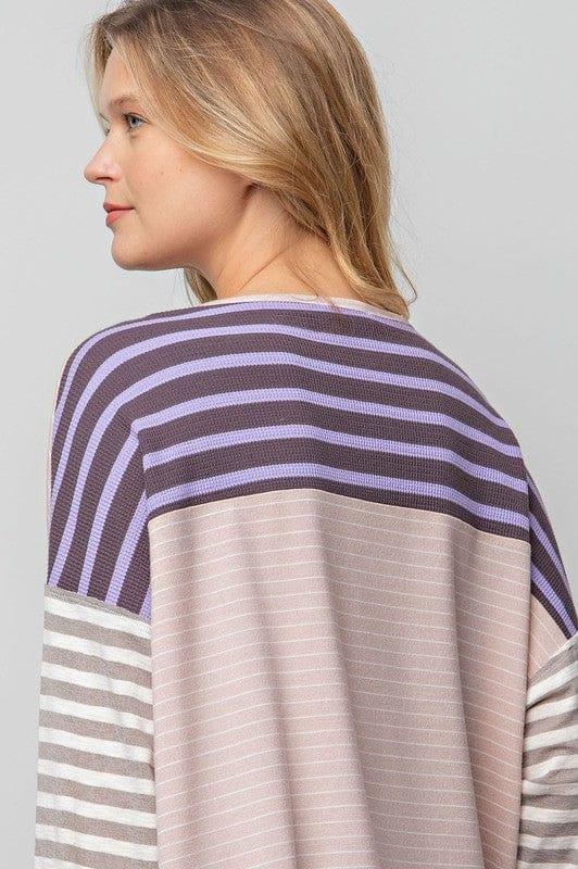 Women's Striped loose knit fit top - Esme and Elodie