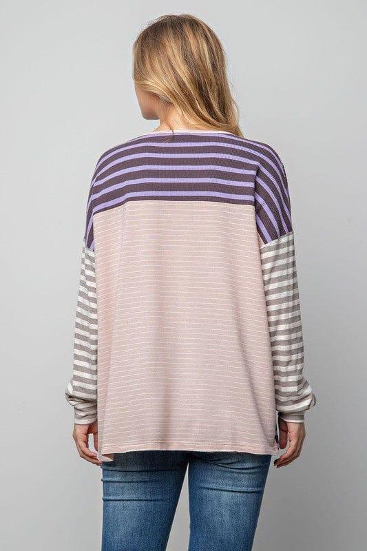 Women's Striped loose knit fit top - Esme and Elodie