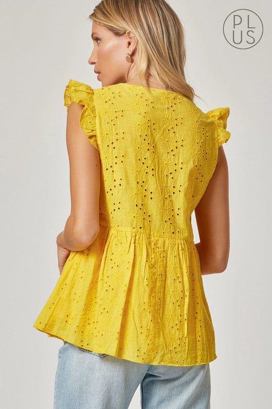 Sunshine Babydoll- plus babydoll top in eyelet - Esme and Elodie