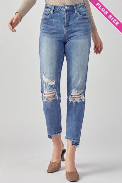 Syla- plus size high rise relaxed leg - Esme and Elodie