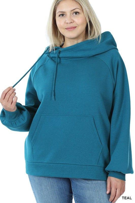 Teal Pullover sweatshirt with off center tie - Esme and Elodie