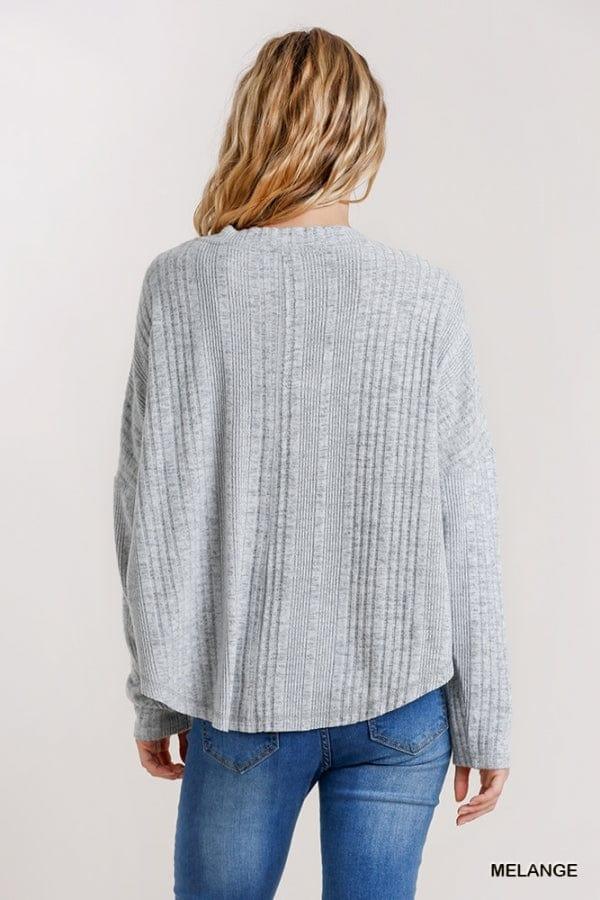 The Lazy Sweater- womens melange cardigan sweater - Esme and Elodie