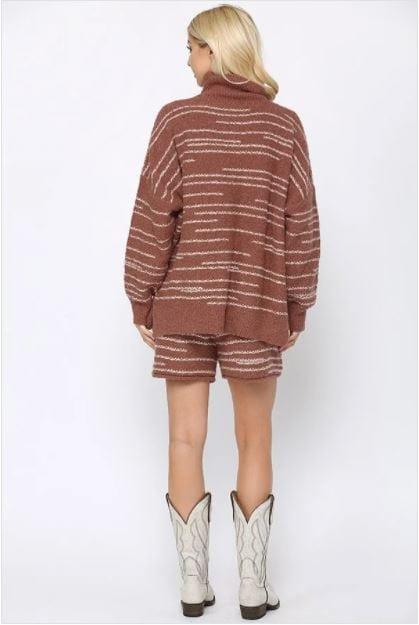 The Matching Sweater- womens nubby turtleneck sweater - Esme and Elodie