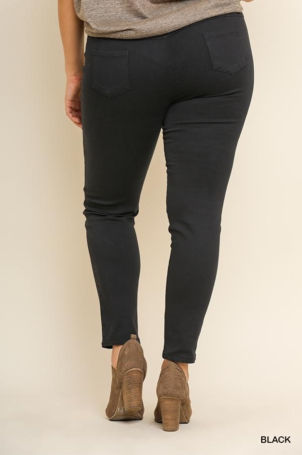 Tokyo Drift- plus size black distressed pants leggings - Esme and Elodie