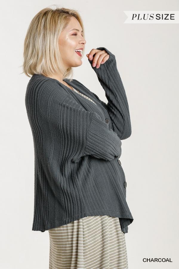 Tread- plus size button down knitted cardigan - Esme and Elodie