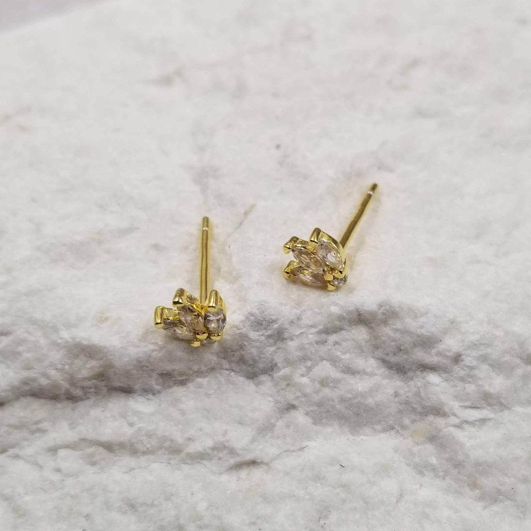 Treasure Wholesale - Mini Amara Studs - Gold & Silver: Gold - Esme and Elodie