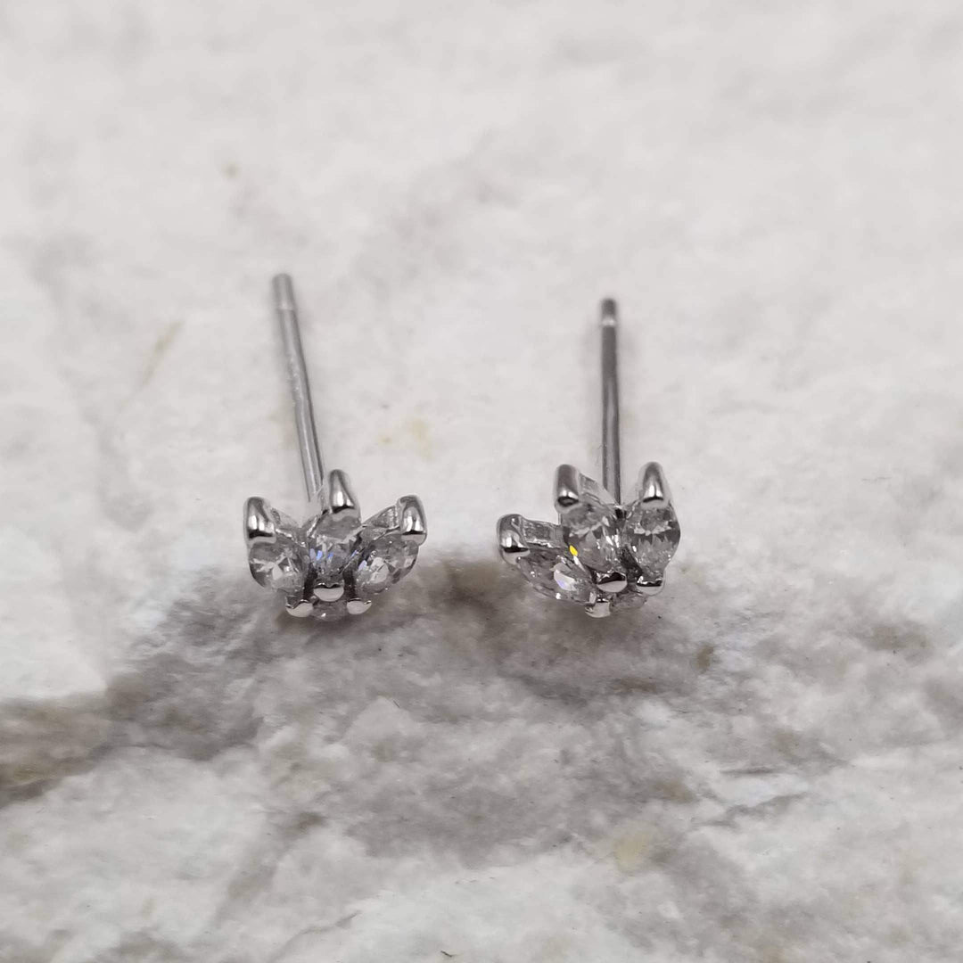 Treasure Wholesale - Mini Amara Studs - Gold & Silver: Silver - Esme and Elodie