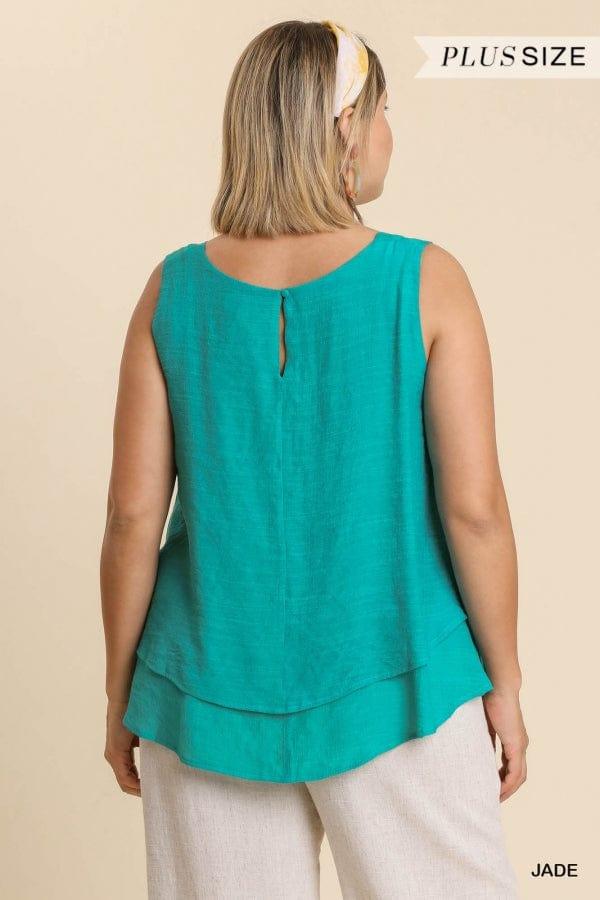 Up and Down- sleeveless layered top with keyhole back - Esme and Elodie