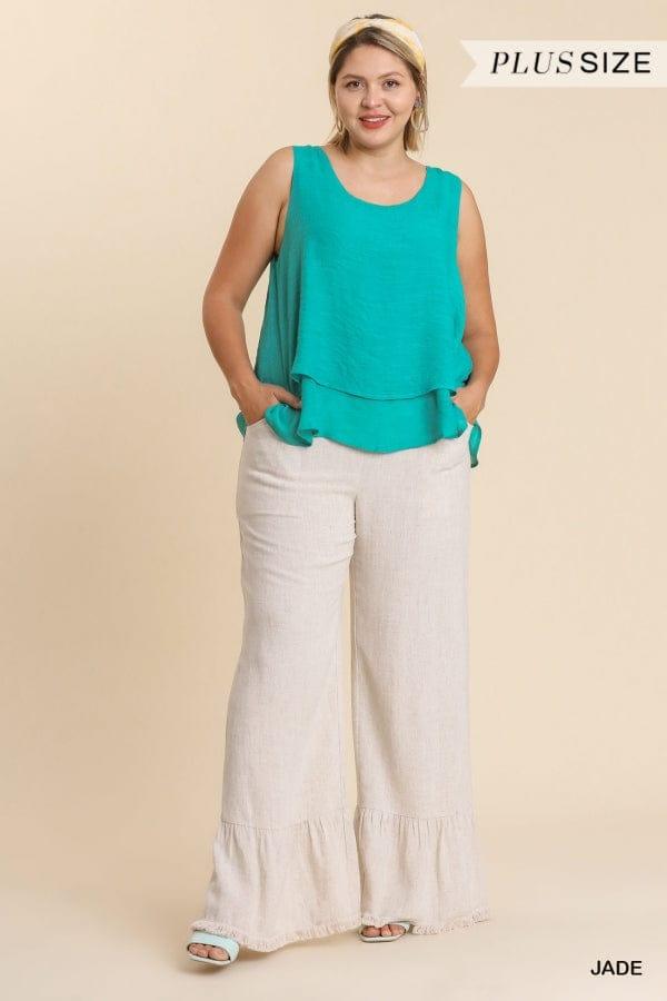 Up and Down- sleeveless layered top with keyhole back - Esme and Elodie