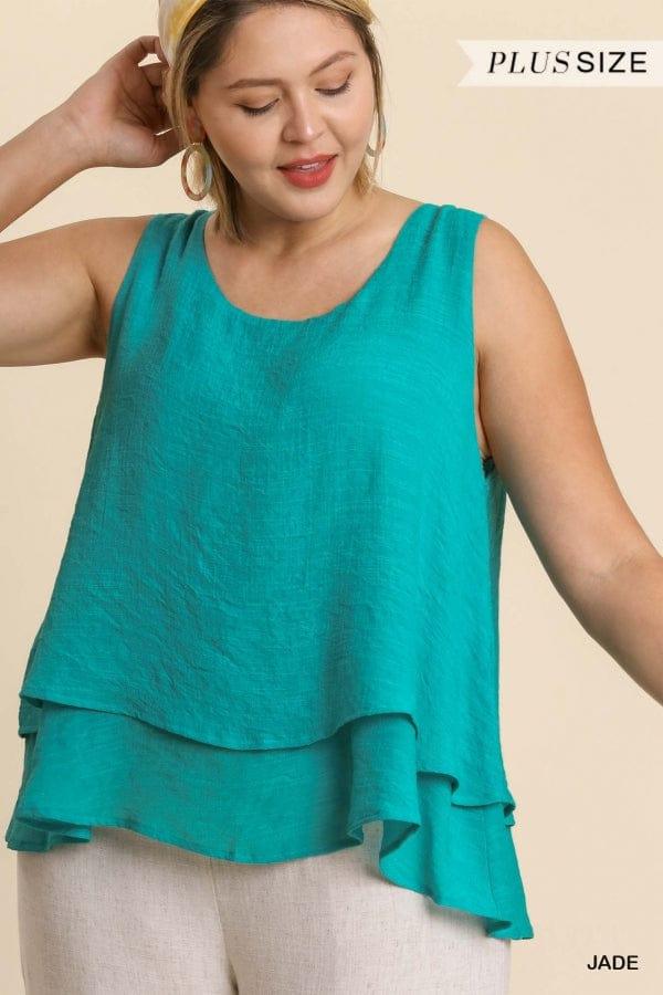Up and Down- sleeveless layered top with keyhole back - Esme and Elodie