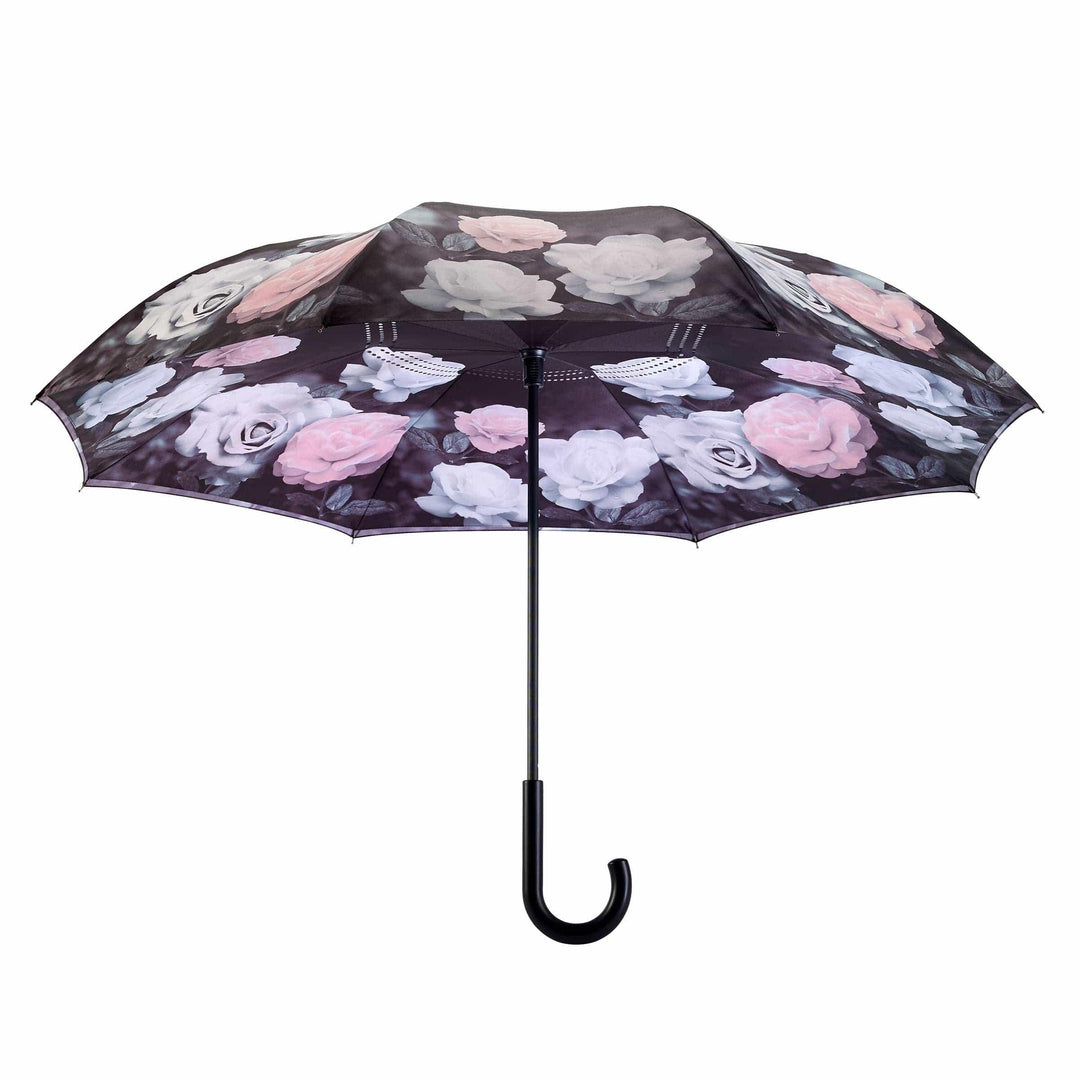 Vintage Roses Stick Umbrella Reverse Close - Esme and Elodie