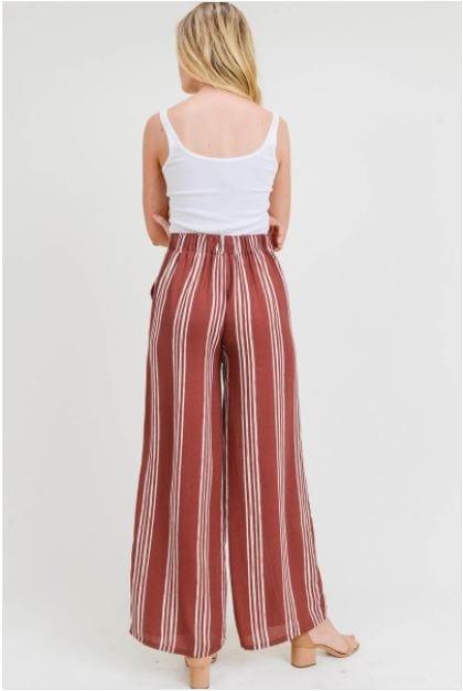 Vintage Stripe- Women's pinstripe pants in canyon - Esme and Elodie