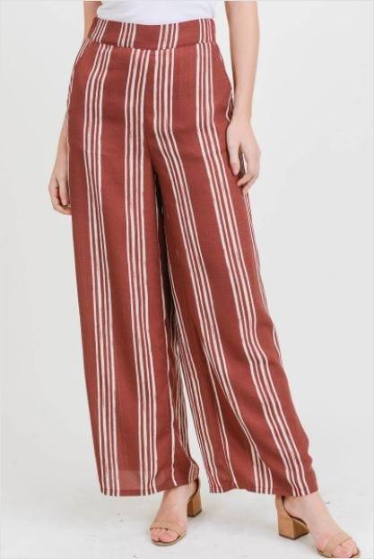 Vintage Stripe- Women's pinstripe pants in canyon - Esme and Elodie