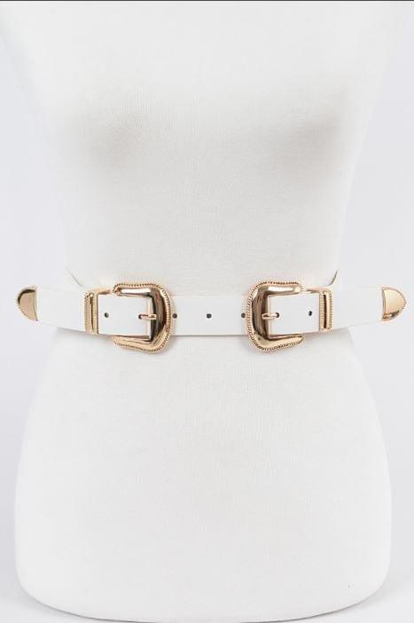 White Knight- double gold buckle plus size belt - Esme and Elodie